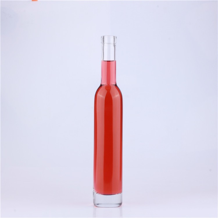 "Empty Clear Ice Wine 375 ml Glass Bottle with Cork