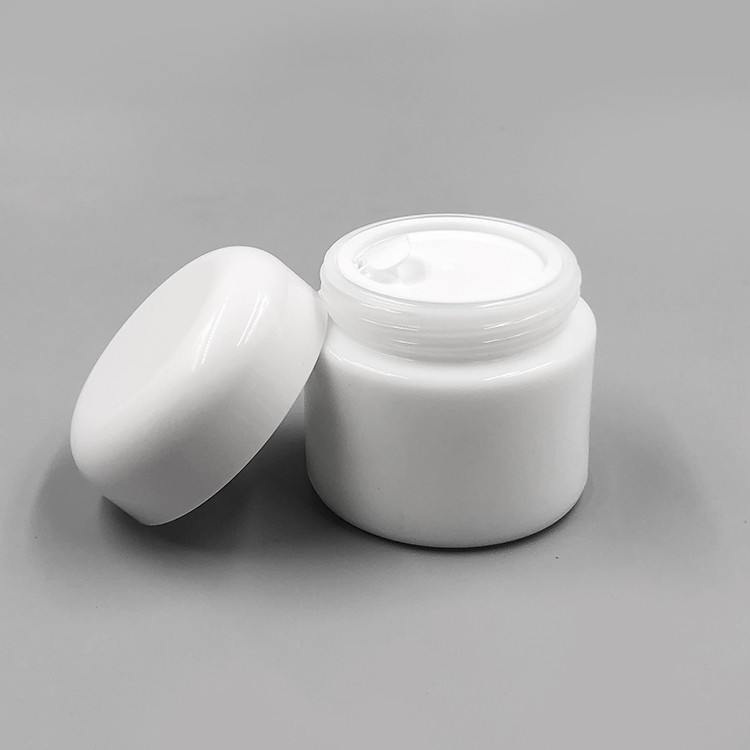 New design 120ml opal porcelain white glass cosmetic cream