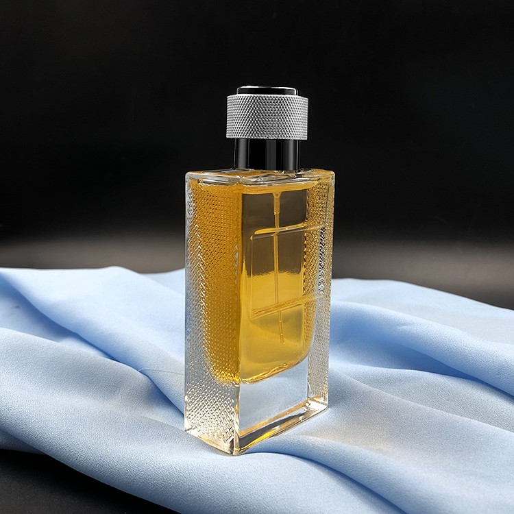 Personalized luxury rectangle 55ml glass men perfume