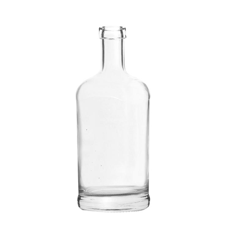 Wholesale custom round empty 750ml cork glass spirit wine