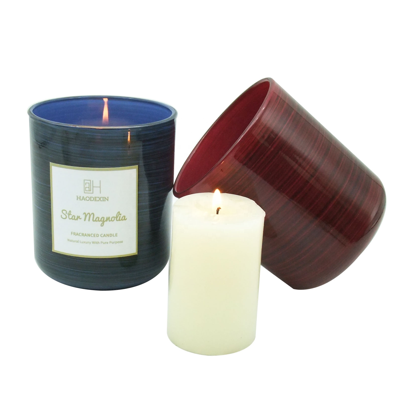 luxury unique 12oz 13oz hand painted glass candle jars in