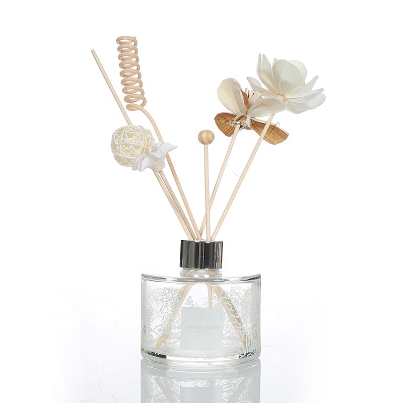 Decorative Applique Empty Cylinder Glass Reed Diffuser Bottles