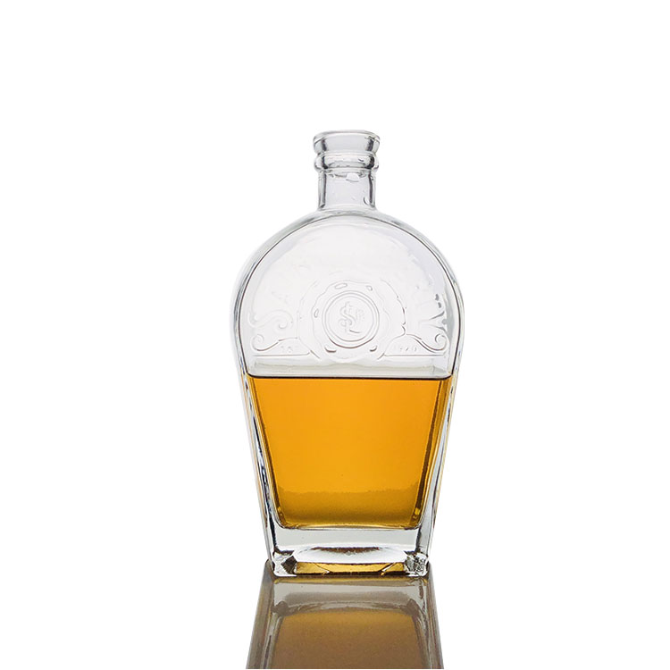 Custom 750ml Empty Clear Brandy Glass Bottle for Brandy, High Quality