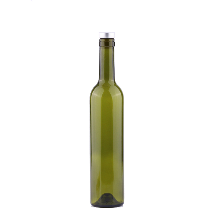 500ML Green Color Wine Bottle Empty Glass Bottles with Cork, High