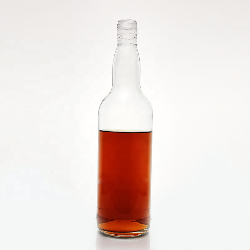 crystal round empty glass bottle whisky with screw cap 700ml liquor