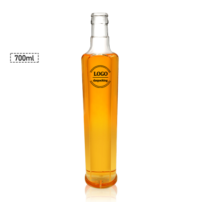 Round Shape french brandy glass bottle 700 ml 