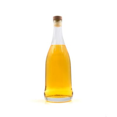 Thickness flat crystal glass bottle for liquor whisky/wine/rum 700ml