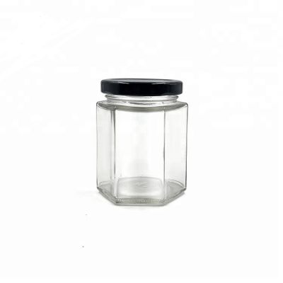 Fantastic 180ml Hexagonal Clear Glass Food Jar With 55mm Twist Off Lid
