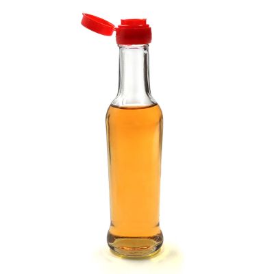 200ml clear sesame oil glass bottle with flip cap