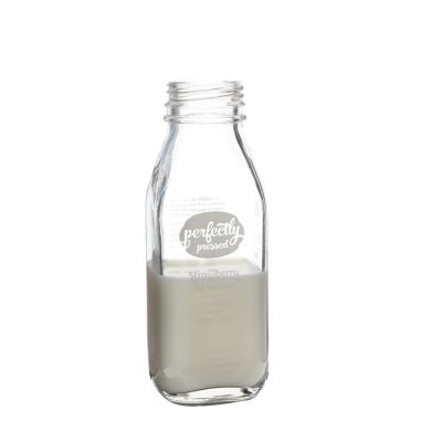 Custom Screen Printing LOGO 300ml yoghourt Milk Juice Glass Milk Bottle 