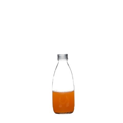 250ml Midsize screw cap Clear Customizable Beverage Glass Bottle 