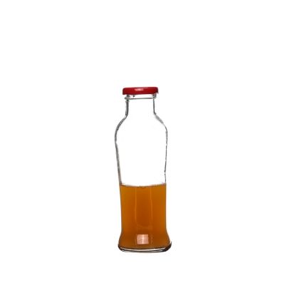 330ml Screw Cap Unique Shape clear heat-resistant Beverage Glass Bottle 