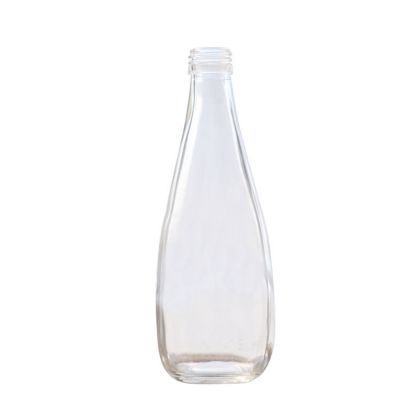 380ml Screw Cap teardrop-shaped Clear Customizable Beverage Glass Bottle 