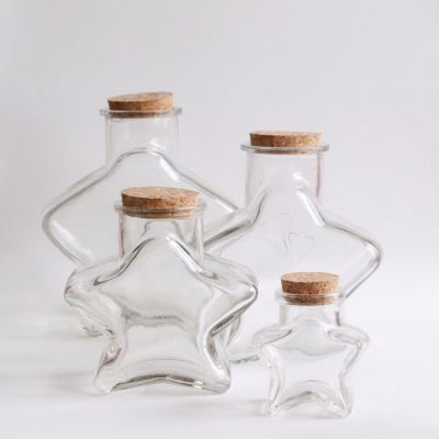 custom star shaped glass jar with cork 