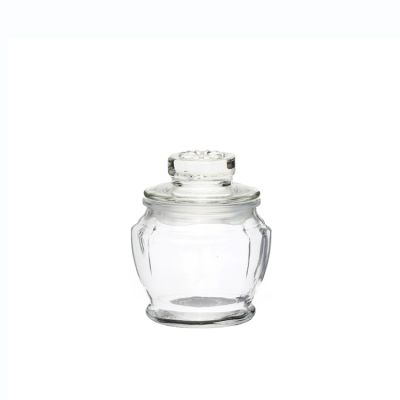 Cute clear round shape 150ml candy glass jar with cork 