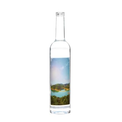 750ml clear glass vodka wine bottle with custom decal logo 