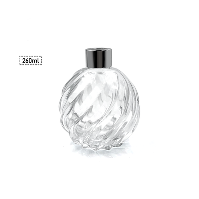 Fragrance Accessories Use 260ml Reusable Clear Sphere Shape Glass Diffuser Bottles with Silver Caps 