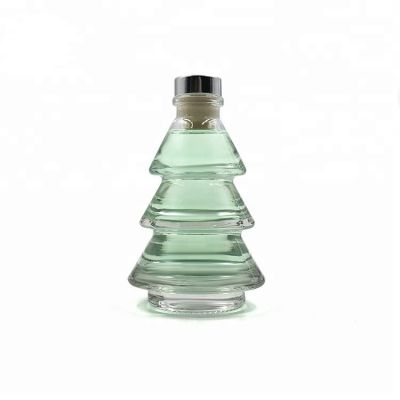 90ml christmas tree shaped aroma reed diffuser glass bottle