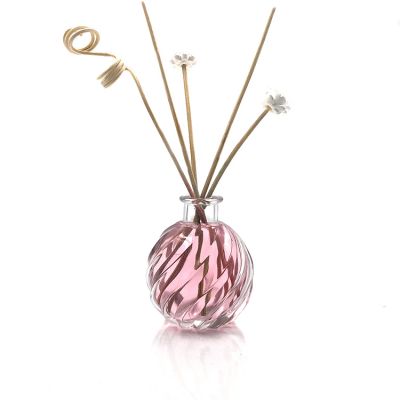 Available 110ml Spherical Crystal Clear Glass Fragrance Diffuser Air Freshener Bottle with Cork 