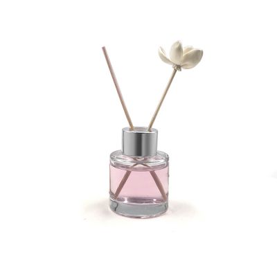 Screw cap 50ml round aroma reed diffuser glass bottle 