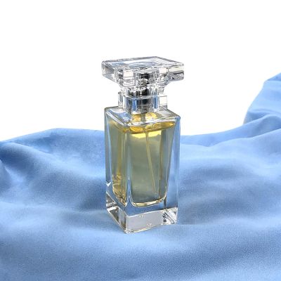 Crimp Neck Rectangle Glass Empty Royal Perfume Bottles Atomizer 45ml Spray Bottle 