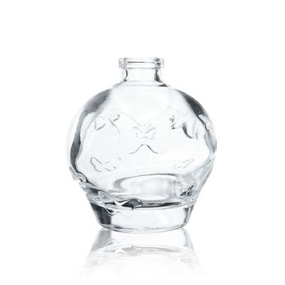 Custom empty 35ml clear round glass bottle for perfume