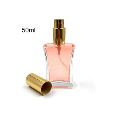 Dependable square 50ml arabian spray pump perfume glass bottle 