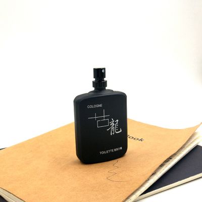 Matte black cologne style personal care glass perfume bottle 60ml w/atomizer