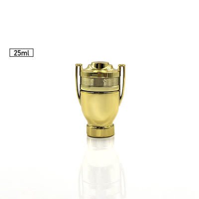 Shiny Gold 25ml Trophy Cup Shaped Glass Perfume Bottle With Cap 