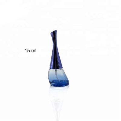 Unique design 15ml gradient glass perfume bottle with long cap 