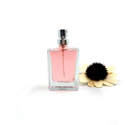 30ml square atomizer glass spray pump perfume bottle with crystal lid 