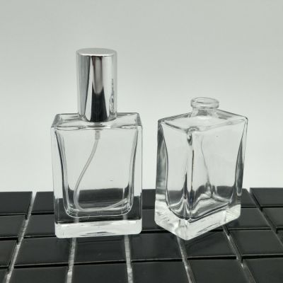 Recycle Fancy 30ml Square Perfume Glass Bottle With Pump 