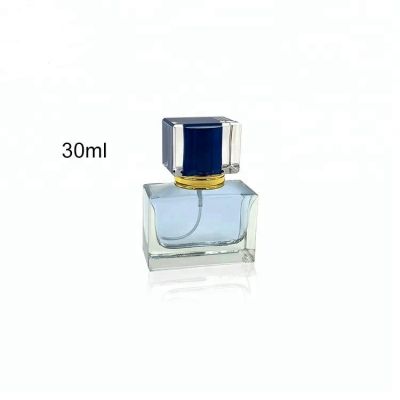 Transparent 30ml square glass spray perfume bottle 