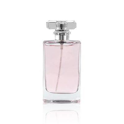 Classic Colorless 50ml Square Glass Perfume Bottles With Crimp Spray Pump