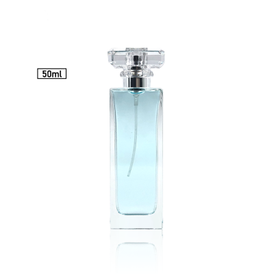 Clear crimp neck 2oz 60ml glass square perfumery bottles 