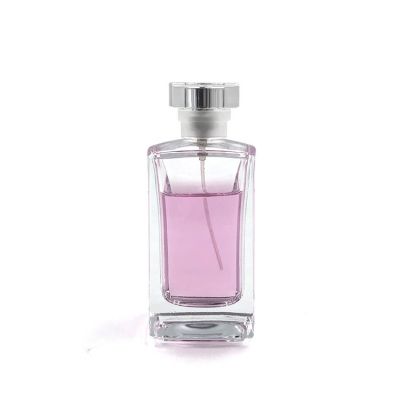 Crimp perfume bottle 100ml, 100ml rectangle perfume bottle glass 