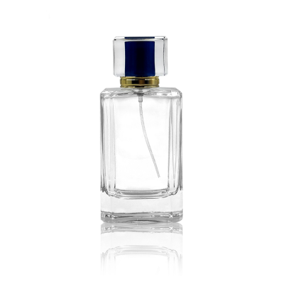 Crystal Perfume Packaging Bottle 90Ml 3oz Colorless Cuboid Empty Glass Perfume Spray Bottles