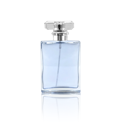 Elegant 50ml luxury square perfume glass fragrance bottle with crimp neck 