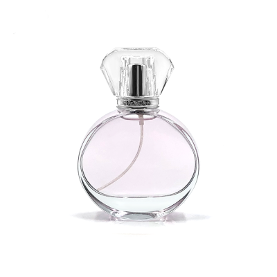 Elegant Clear 1.7oz 50ml Oval Shape Crystal Glass Perfume Pump Atomizer Bottle with Crimp Neck 