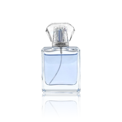 Fancy Heavy Base Bottom 1.7 oz 50 ml Deluxe Flint Square Clear Flacon Perfume Glass Bottle 