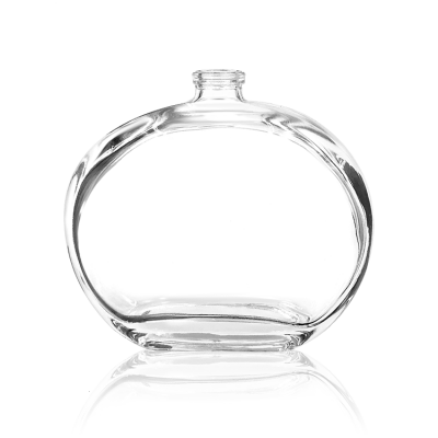 Flat Round 110ml perfume glass bottle with custom logo acceptable 