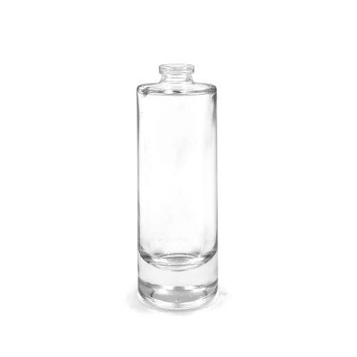 Luxury cosmetics packaging airless pump clear round perfume glass bottle 35ml 