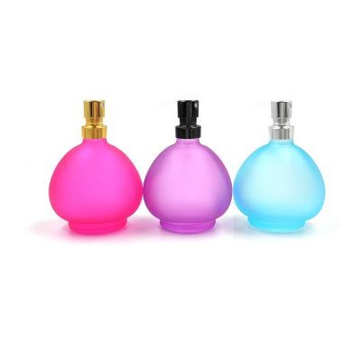 Travel size 50ml round vintage perfume bottle glass with customized logo 