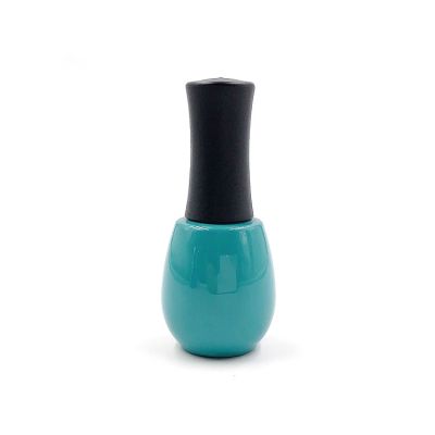 Empty 15ml round vintage mineral green glass uv nail polish bottles with matte cap 
