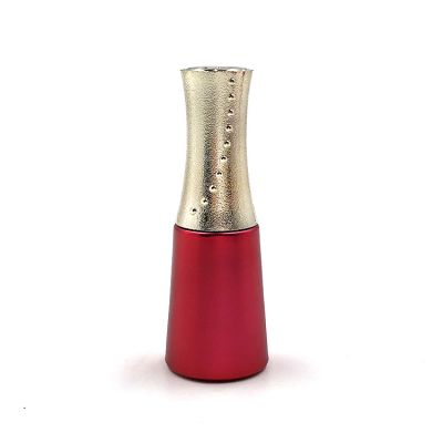 Textured Custom Print Vintage Red 10ml empty cosmetics nail polish bottle with brush 