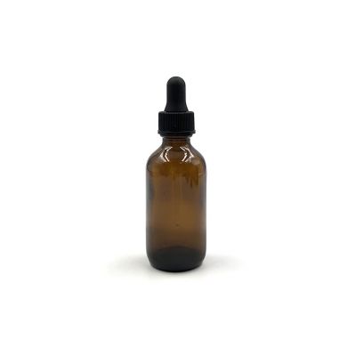 60ml amber glass serum boston bottle with logo printed 