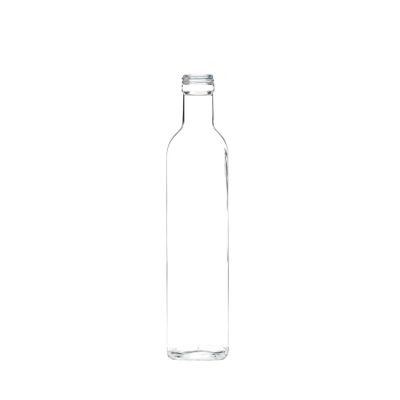 High End clear empty olive oil glass bottle with nozzle 