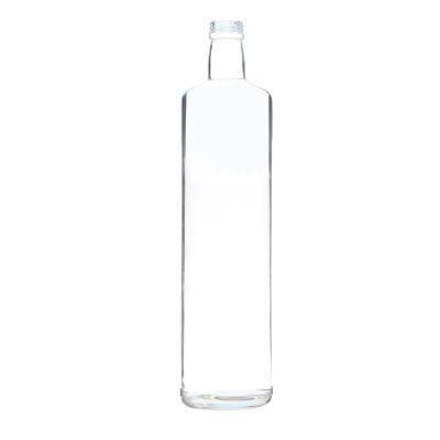 1 L clear square Round glass bottle for cooking olive oil with cork 