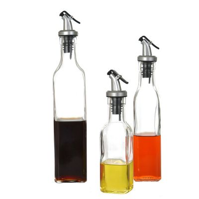 Clear glass container glass bottle for vinegar oil with lid 