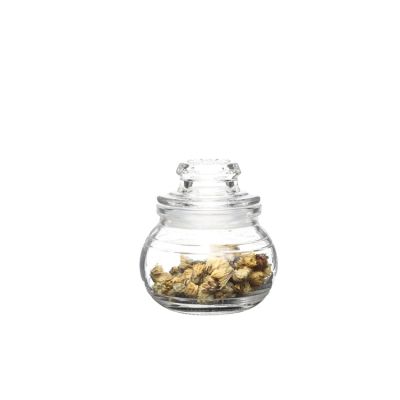 Factory Popula Stackable Glass Seal Lid Glass 150ml Storage Jar With Glass Lid